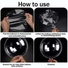 Clear BoBo Balloons – 10pcs 30inch Large Transparent Bubble Globos with Ribbo…