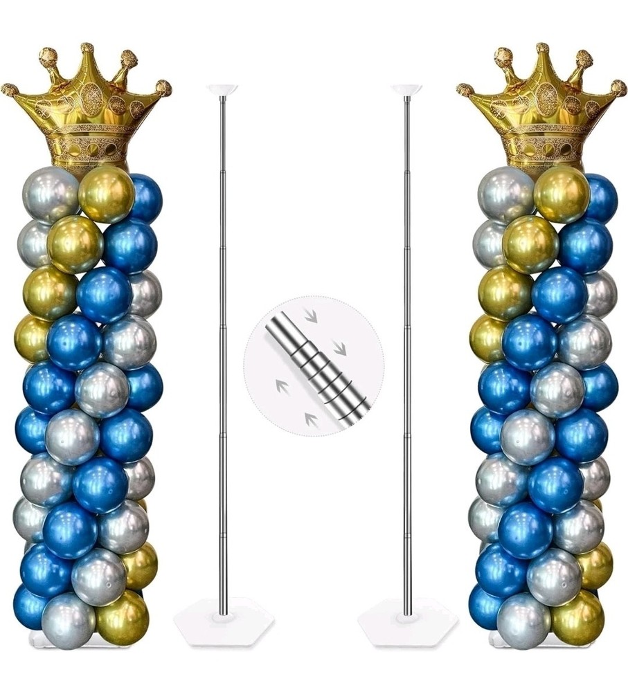 Sturdy 7ft Balloon Tower Pillar Kit – Reusable & Easy to Assemble, Set of 2