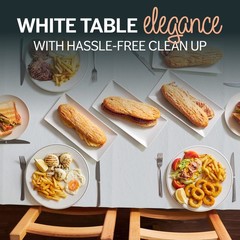 Houzzkingz Usa Paper Tablecloths For Rectangle Tables 54 X 108 12 Pack White