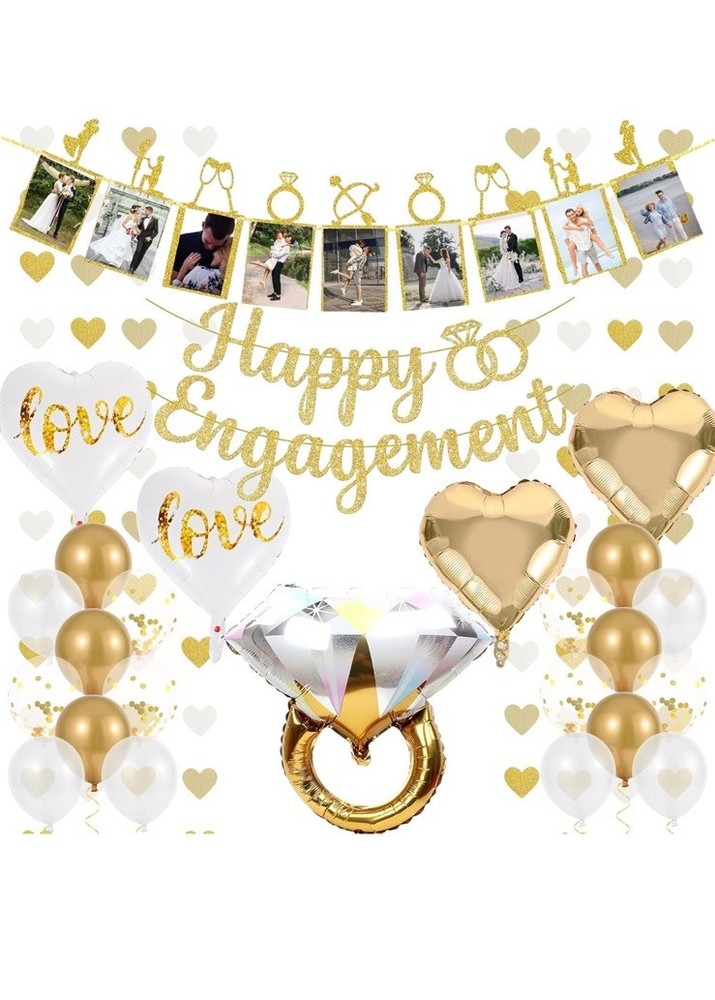 Engagement Party Decorations – Gold Engagement Congratulations Decor
