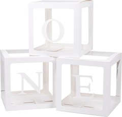Charming 3 Pcs ONE & TWO Balloon Boxes – Memorable Decor for Any Celebration