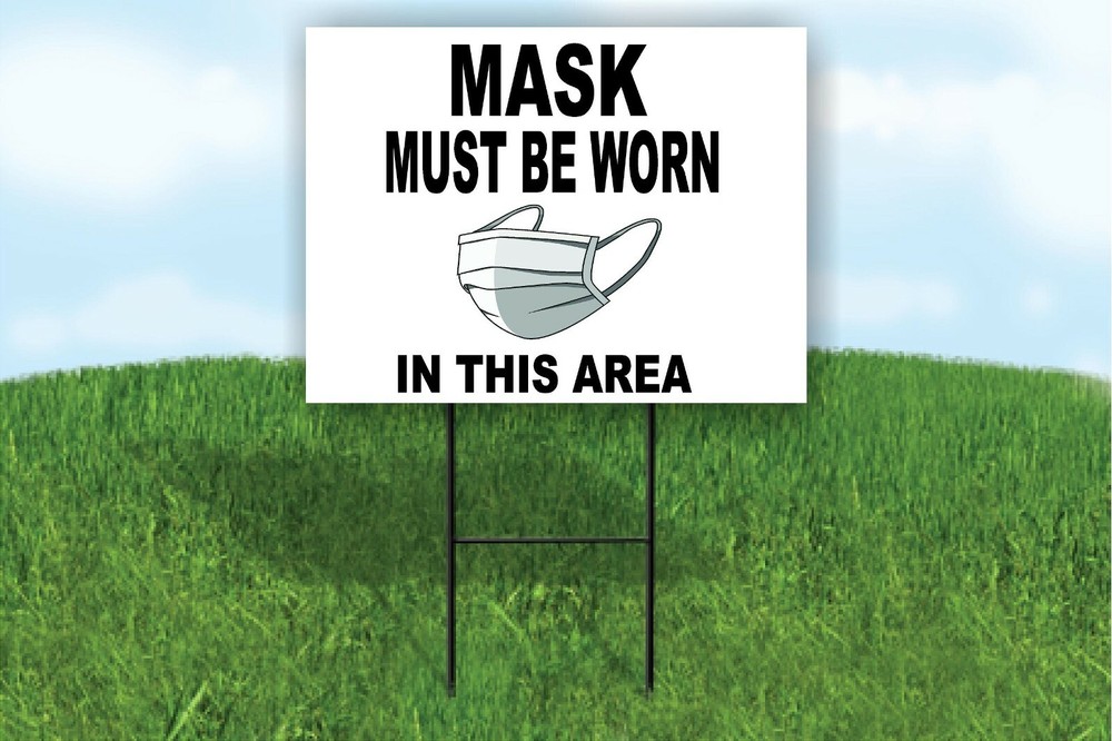 Mask must be worn in this area Yard Sign ROAD SIGN with stand