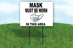 Mask must be worn in this area Yard Sign ROAD SIGN with stand