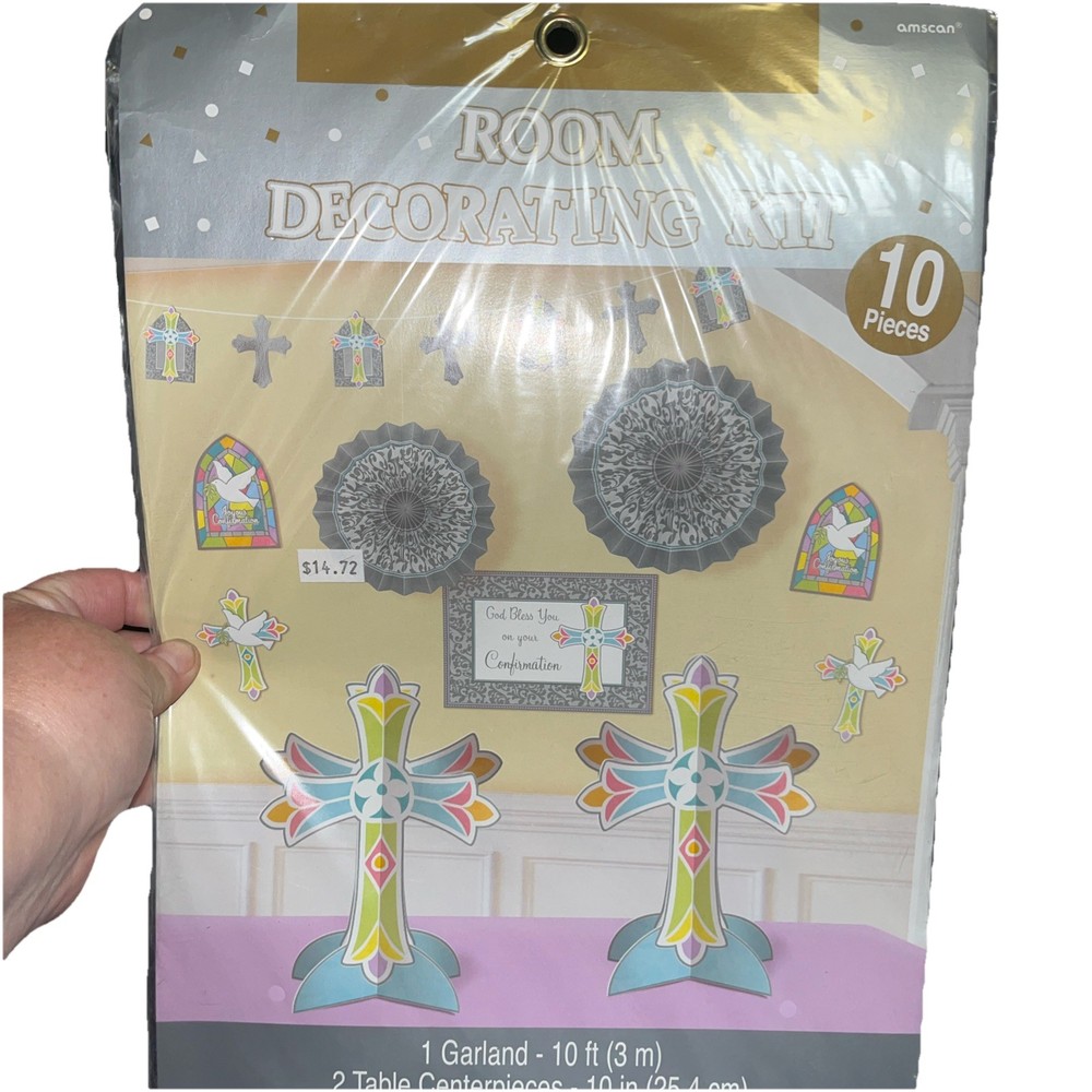 Confirmation 10 Piece Room Decorating Kit Religious Holiday Party Supply