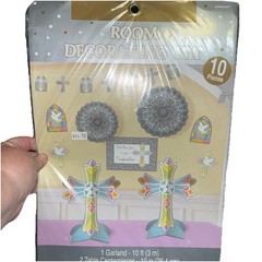 Confirmation 10 Piece Room Decorating Kit Religious Holiday Party Supply