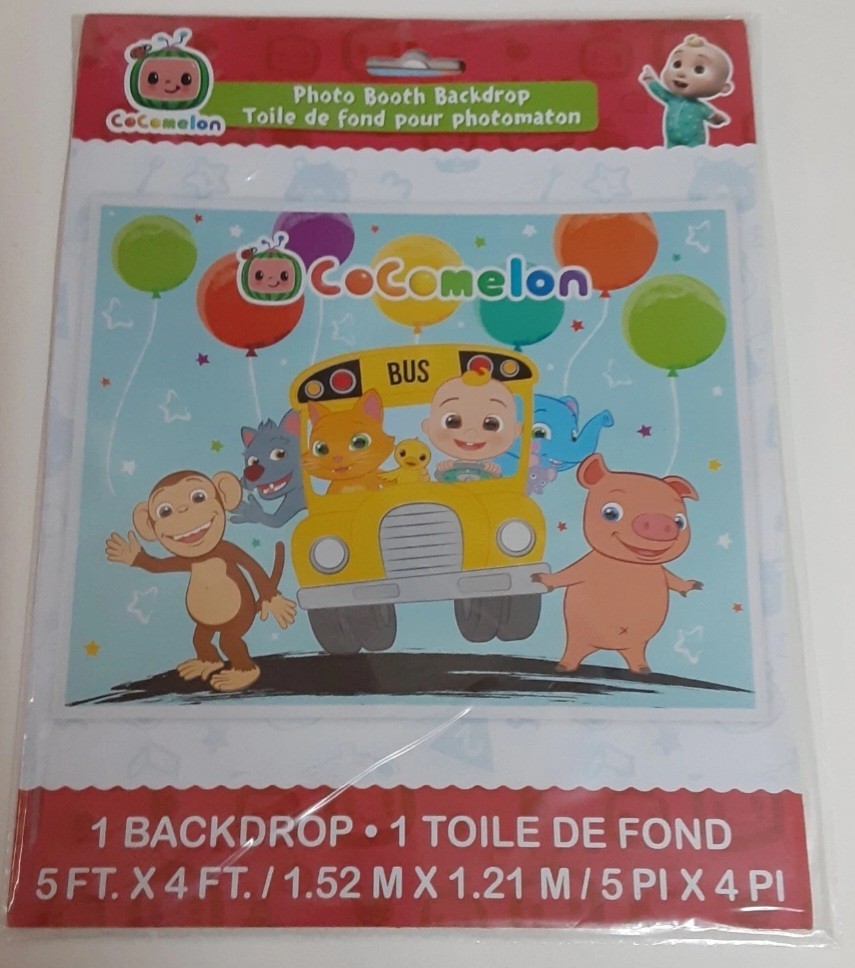 COCOMELON Photo Booth Backdrop Party Decor 1.52m X 1.21m NEW. US