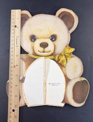 VTG 1986 Beistle Teddy Bear Die Cut Party Decor Honeycomb Baby Shower USA Made