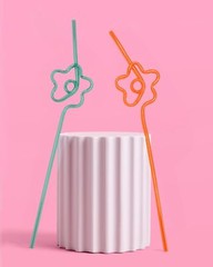xo, Fetti Rainbow Flower Reusable Straw Set – 20 pc | One Size,