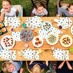 96 Pcs Floral Polka Dot Tableware Set – Perfect for Birthdays and Weddings