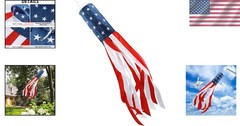 60-Inch Heavy Duty American Flag Windsock – Perfect for 4th of July Decor