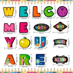 34PCS Affirmation Bulletin Board Set Inspirational Welcome Back Cutouts Decor