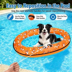 55» x 35» Inflatable Dog Pool Float with Rope,Portable Puppy Raft for Pool …