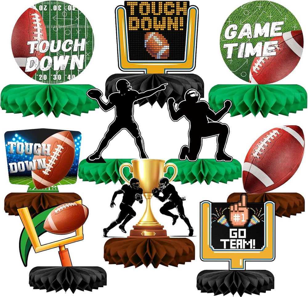 Football Party Table Decorations | Football Birthday Honeycomb Centerpieces Tabl