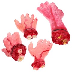 Halloween Scary Silicone Hand Props for Decor Use Lightweight Horror Design 4pcs