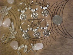 Pentagram Wine Glass Charms Wicca Party Celebration Black White Decoration