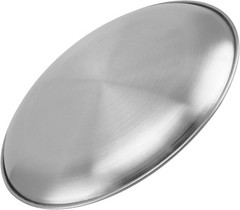 6 Pack 12 Inch Stainless Steel Dinner Plates, Double Layer 10inch, Silver