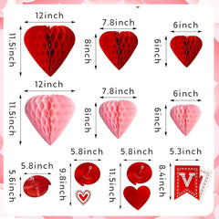 Valentines Day Decorations Kit 31 PCS Valentine’S Swirl Hanging Decorations with
