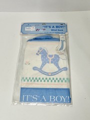 Vintage Hallmark Windsock “It’s A Boy” Baby Shower Announcement Nylon 4.5”x30”
