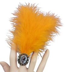1PC Feather Acrylic Crystal Ring Adjustable for Party Stage Carnival Dance Fancy