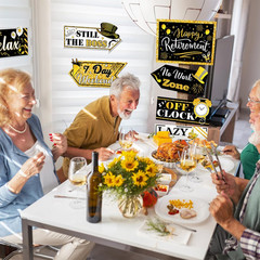 Retirement Party Decorations 20 Pieces Happy Retirement Party Signs for Black an