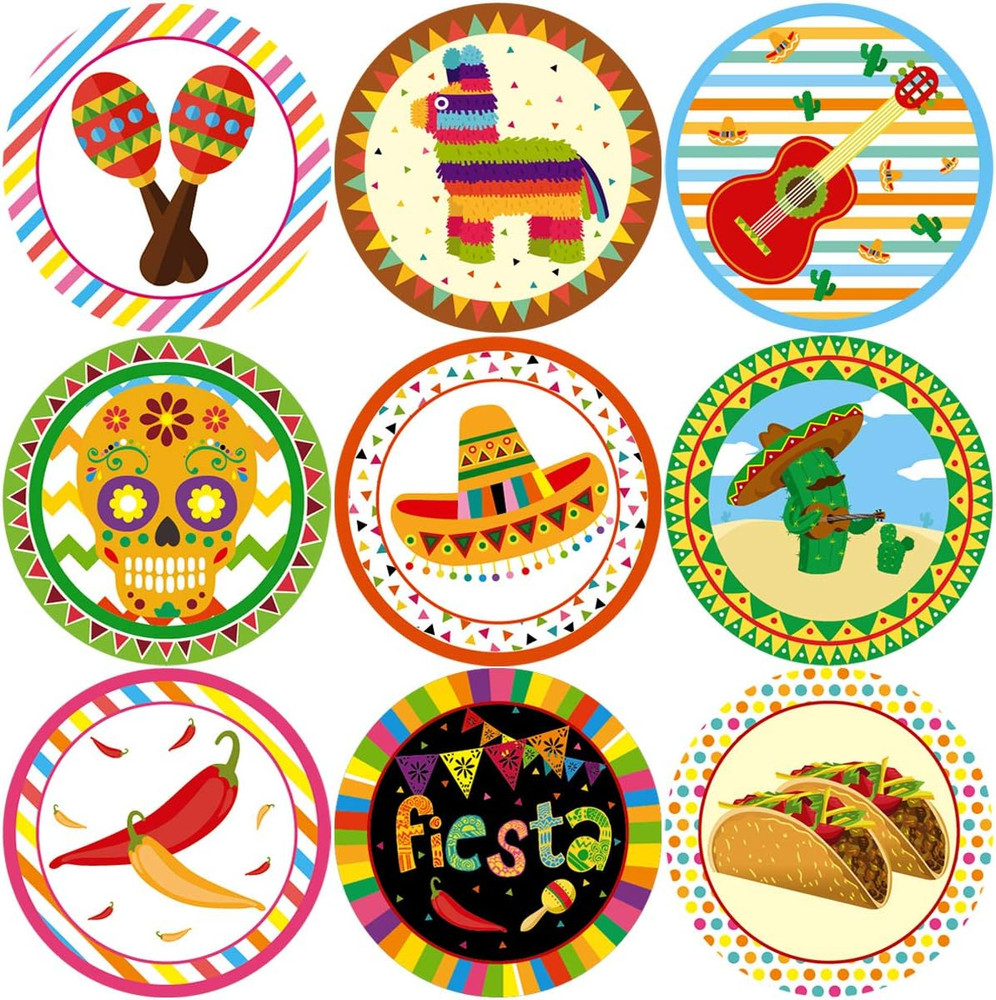 Cinco De Mayo Party Stickers Mexican Decorations 200 Pieces per Roll