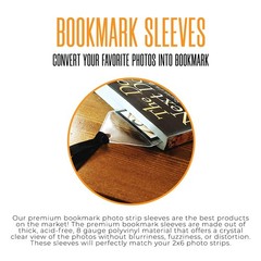 | 2.5×7 Clear Bookmark Sleeves (50 Count) | Plastic Bookmark Sleeves for Phot…