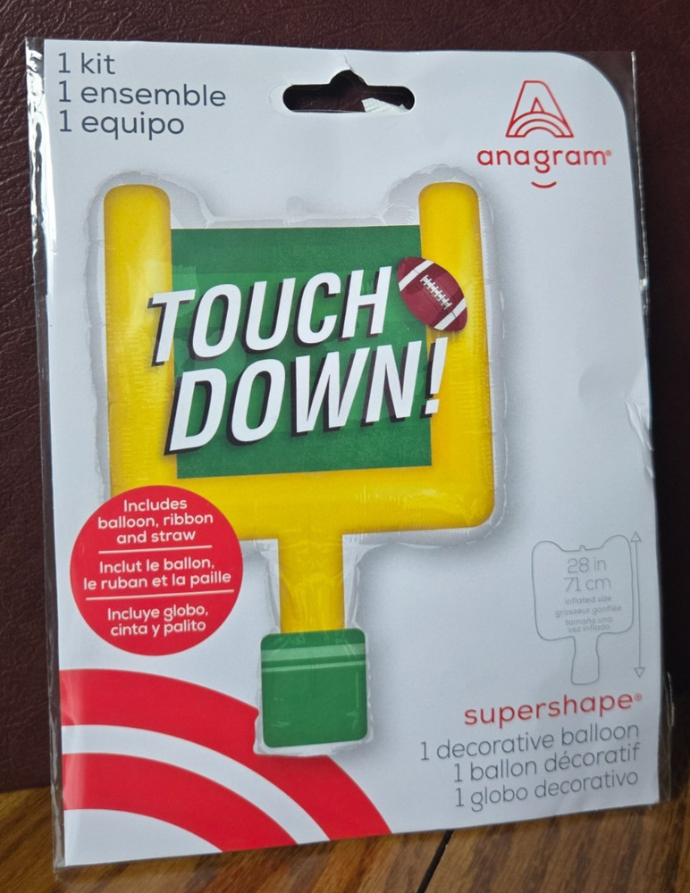 Anagram Touch down goal post mylar Balloon New 28 inch new