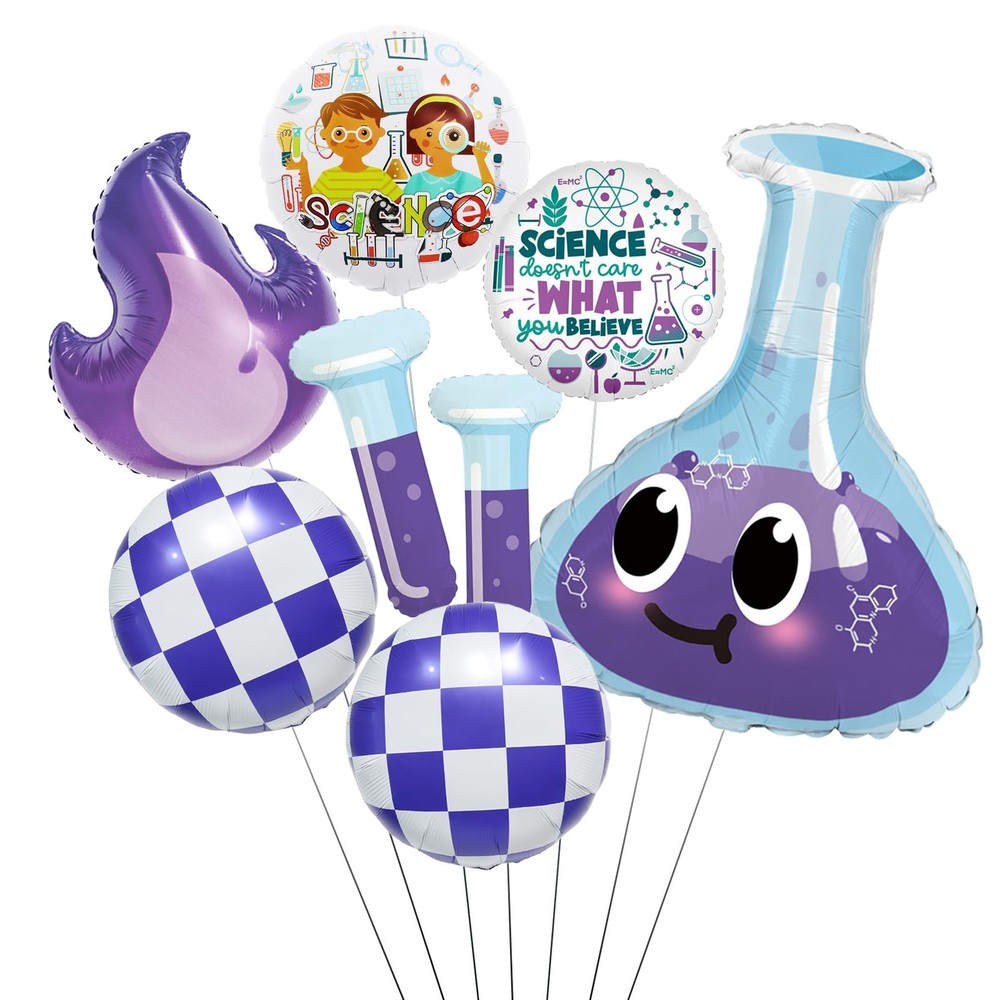 Science Party Decoration Balloons Set,Lab Decorations with Purple Flask/Flame…
