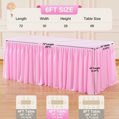 Party Talk 2-Packs Pink Polyester Fitted Tablecloths for 6ft Rectangle Tables
