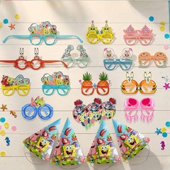 SpongeBob Paper Glasses SpongeBob Party Decoration Blowouts Hat Photo Booth Prop
