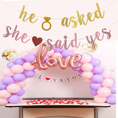 He Asked She Said Yes Banner, Gold Bride to Be Decorations,Gold Glitter Bunting