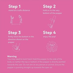 Biodegradable Gender Reveal Powder Cannon Poppers – 2 Pink Pack for Baby Showers