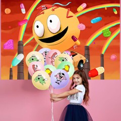 Smiling Friends Party Supplies Party Decoration Set Balloons Cake Toppers Banner