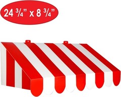 Circus Carnival Red & White Awnings – 3D Wall Decor 2-Pack