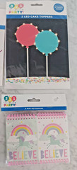 321 Party! Birthday Balloons LED CAKE TOPPER, HATS, NOTE BOOKS lot of 6 NEW