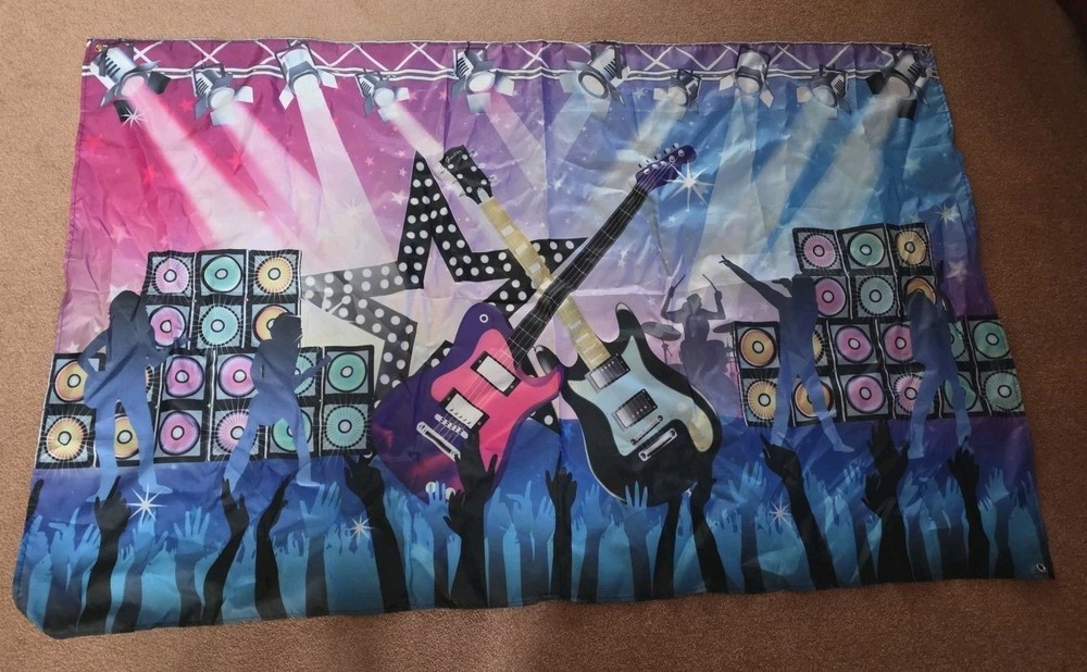 Large Size Band Guitar Background Banner Flag 47″ x 70″ Karaoke