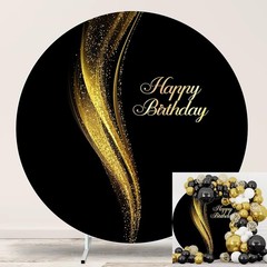Shining Gold Sequins Round Backdrop Cover 6.5ft