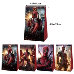 Deadpool Candy Bags 12PCS Party Favor Gift Bags Birthday Party Decorations