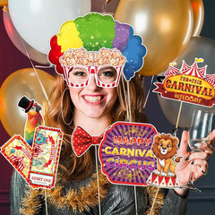 Carnival Photo Booth Props 30PCS Carnival Decorations Circus Theme Party Deco…