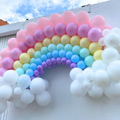 Pastel Balloons,12 Inch Macaron Pink Blue Purple Green Yellow Colorful Confetti