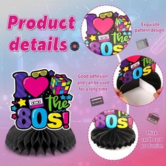 10 Pcs 80s Party Decorations, 1980s Table Honeycomb Centerpieces Back to the …