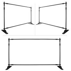 8’x10′ Adjustable Banner Stand Heavy-Duty Step and Repeat Backdrop Telescopic