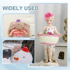 12Pack 1.6 Inch Mini Formal Hats Miniature Doll Hats for Crafts, Orange