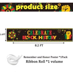 FHGG Black History Month Backdrop Decorations Banner Celebrate black
