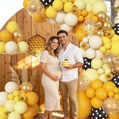 153pcs Bee Balloon Arch Garland Kit, Different Sizes 18 12 10 5 inch Mustard …
