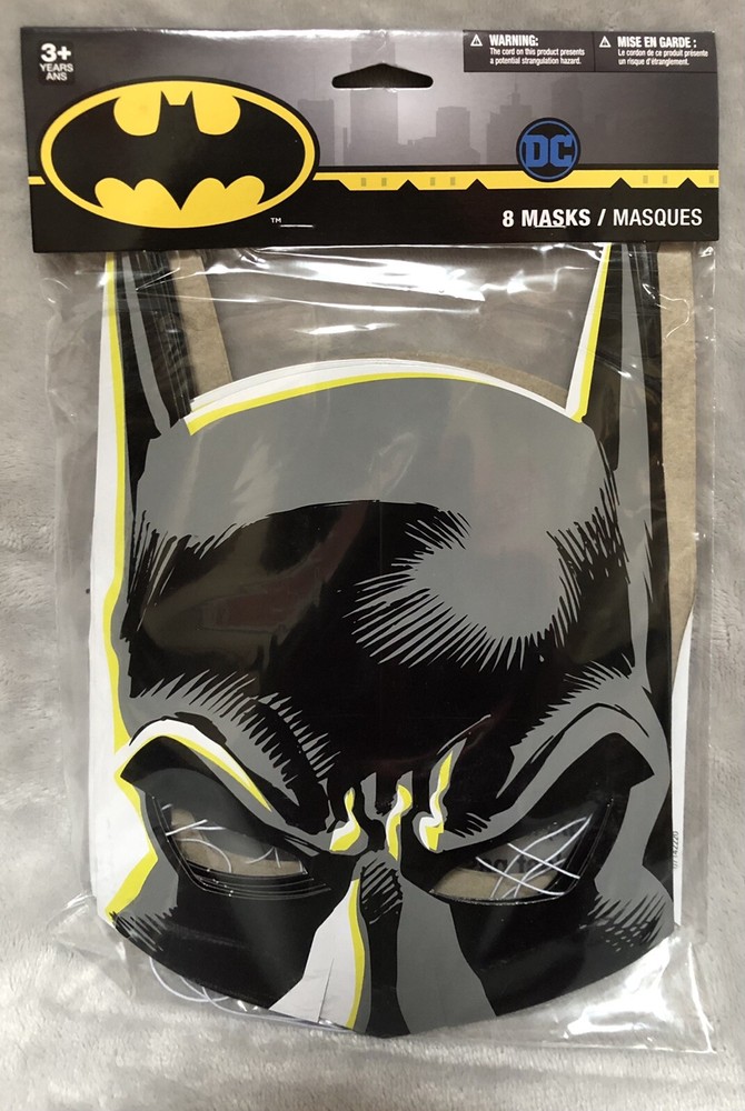 NEW DC Comics BATMAN Paper Birthday Party Masks 8ct Pack
