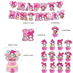 Melody Birthday Party Decorations, Kawaii Cartoon Party Supplies with Banner,…