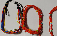 Hippie Costume Accessories Set 8 Pc. Boho Peace Sign Daisy Flower 60s 70s Orange