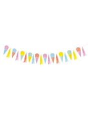 Ice Cream Cone Honeycomb Garland With Tassels 6 Ft