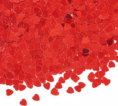 1500Pcs/50G Valentines Day Hearts Confetti Decorations, Red Metallic Foil Heart